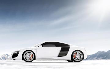 White Audi R8 Desktop Wallpaper