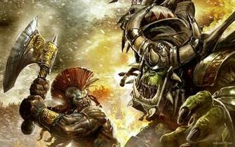 Human Vs Orc Widescreen Wallpaper