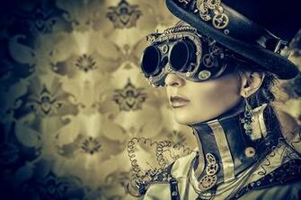 Wallpaper Girl Steampunk Wire Hat Sunglasses Style