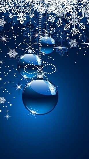 Christmas Ornaments Blue Background Galaxy S5 Wallpaper