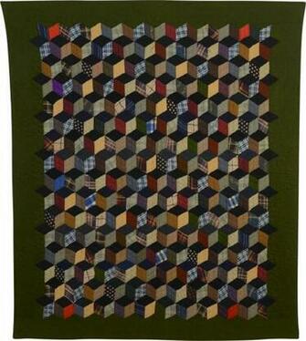 Mennonite Tumbling Blocks Quilt Circa Pennsylvania