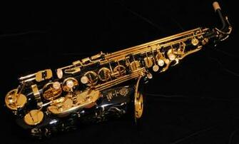 Saxophone On Black Background HD Desktop Wallpaper Fullscreen Picture