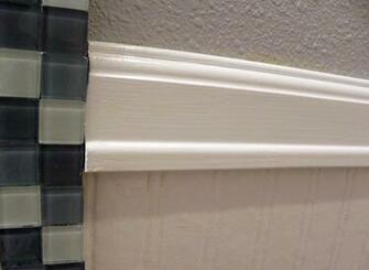 Beadboard Wallpaper White Chair Rail And Blue Gray Paint Above
