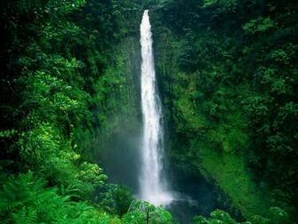 Hawaii Island Waterfall Computer Desktop Wallpaper Pictures