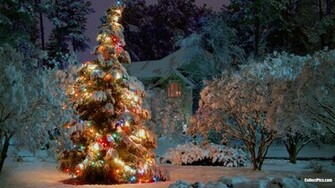 Christmas Lights Wallpaper Mansion