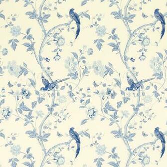 Summer Palace Royal Blue Floral Wallpaper Laura Ashley Sverige
