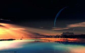 Wallpaper Alien Planet Fantastic Landscape Rocks Sky Desktop