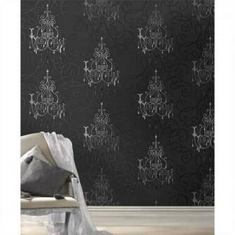 Black Silver M0238 Chandelier Tiarna Vymura Wallpaper