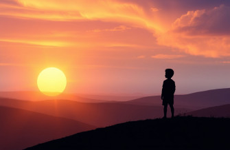 Shadow Boy Sunset Wallpaper