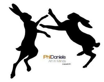 Hares Boxing March Hare Design Vinyl Self Adhesive Sticker Or Wall