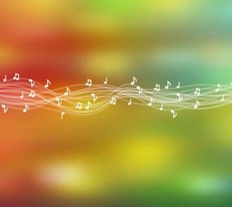 Wallpaper Music Blue Green Musical Notes Orange Red White Yellow