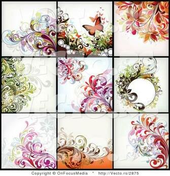 Vector Of Unique Floral Background Digital Collage Version By