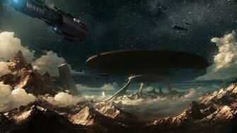 Endless Space Sci Fi Spaceship Wallpaper Background