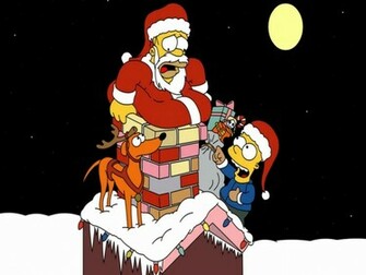 Simpsons Christmas Background Wallpaper