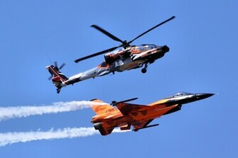Fighter Jet Military F16 Ah64 Apache Helicopter Wallpaper
