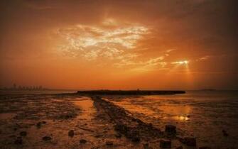 Stones Coast Sea Decline Evening Ruins Garbage Stock Photos