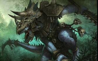 Lizards Aztec Creatures Artwork Warriors Swords Triceratops Wallpaper