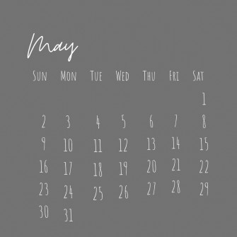 Simple Aesthetic Grey Calendar Widget