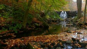 Waterfall On The Creek Wallpaper High Resolution