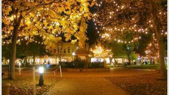 Lights Downtown New Mexico Obelisk Plaza Santa Fe Wallpaper