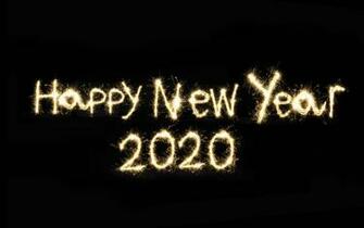 Wallpaper Happy New Year Fireworks Black Background