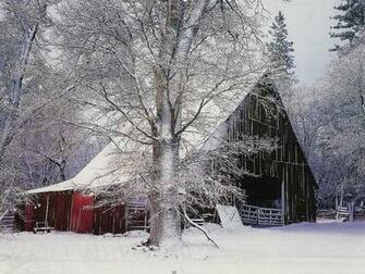Farm Barns Snow Winter HD Wallpaper
