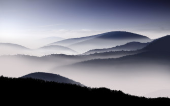 Mountain Landscape Mist Silhouette Wallpaper HD