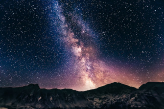 Milky Way On Mountains Photo Sky Image