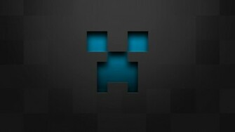 Minecraft Blue Creeper Gray Pixelart Wallpaper