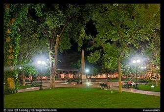 Picture Photo Park On The Plazza By Night Santa Fe New Mexico Usa