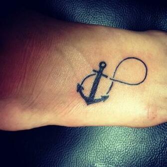Infinity Symbol With Anchor Tattoos In