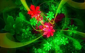 3d Colorful Digital Flower Wallpaper Desktop