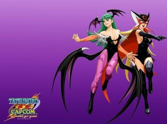 Wallpaper Darkstalkers Versus Morrigan Aensland
