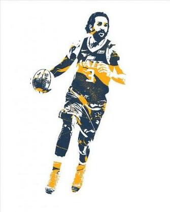 Ricky Rubio Utah Jazz Pixel Art Mixed Media By Joe Hamilton