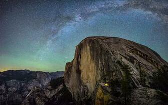 Milky Way Over El Capitan Yosemite California Wide Wallpaper