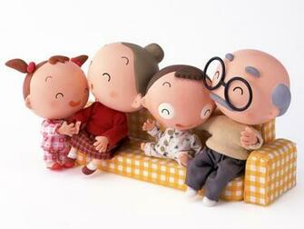 Happy Family Life Cute Cartoon Picture Wallpaper