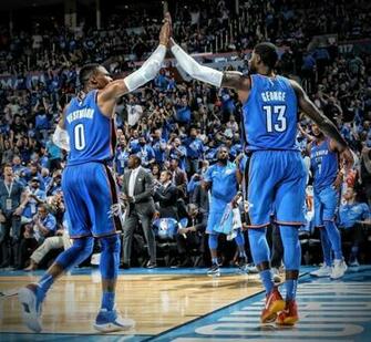 Westbrook And Paul George Okc Thunder Nba Players Sports