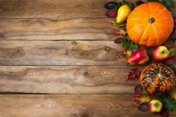 Fall Rustic Background With Pumpkin Thanksgiving
