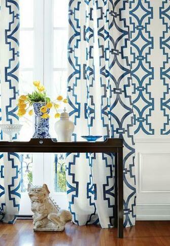 Songyue Wallpaper In Blue Draperies Embroidery Fabric