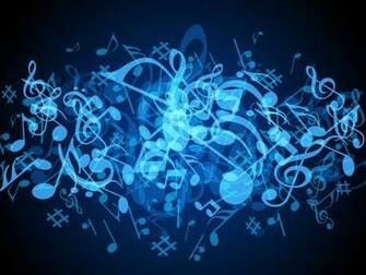 Blue Music Notes Background