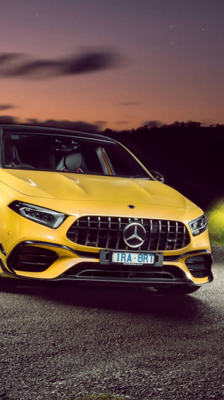 Yellow Mercedes Benz iPhone Wallpaper