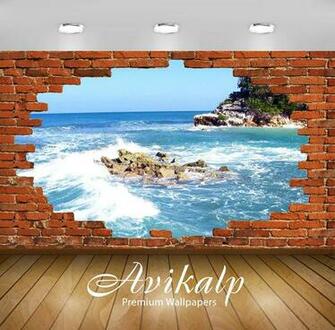 Buy Avikalp Exclusive 3dazp3711 Labadee Nature Red Brick HD 3d