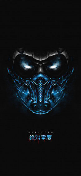 Sub Zero Mortal Kombat Dark Minimal 8k iPhone Wallpaper