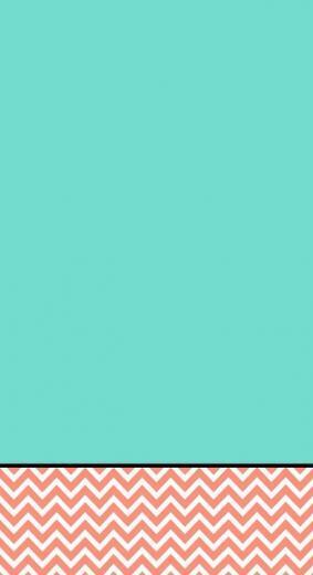 Coral Chevron Jade Green iPhone Wallpaper Background Phone Lockscreen