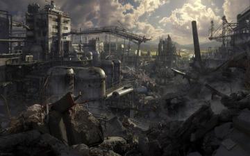 Dark Horror Sci Fi Apocalyptic Destruction Art Cg Game