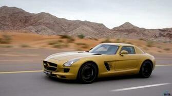 Wallpaper Golden Mercedes Benz Sls Amg X HDtv 1080p