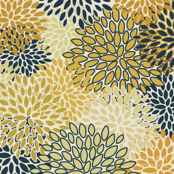 Paintings Flowers Yellow Navy Blue Designer Painting Digital Art By