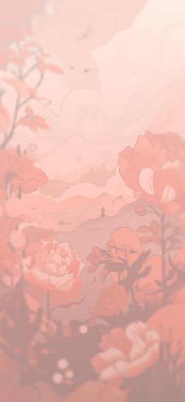 Soft Muted Flower Drawing Phone Wallpaper R