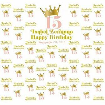 Custom Mis Quince Gold Princess Crown Happy BirtHDay Photo