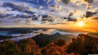 Sun Shining Over Mountains Ultra HD Desktop Background Wallpaper
